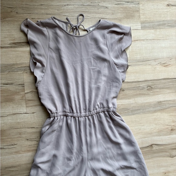 Aritzia Wilfred Fleurette Jumpsuit Ruffled Sleeves Elastic Waist Back Keyhole - Picture 4 of 11